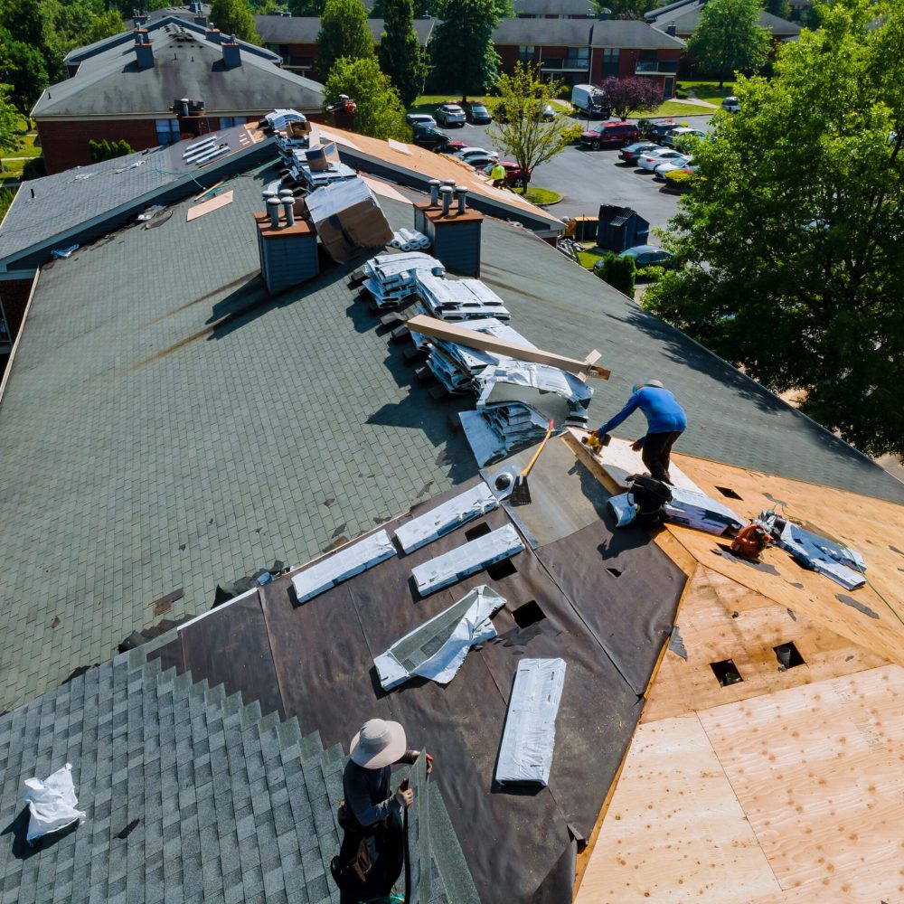 Construction Worker On A Renovation Roof The House 2023 11 27 05 03 02 Utc